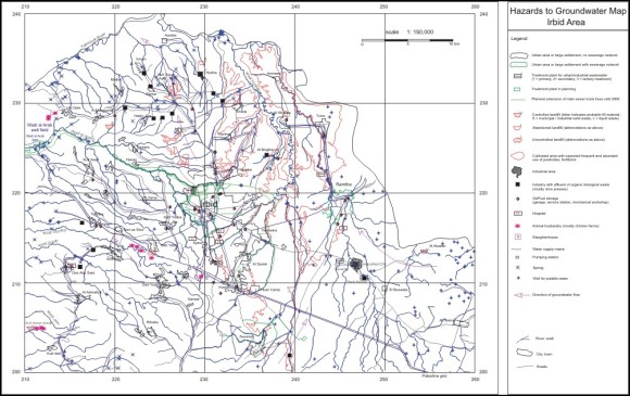Map of Hazards to Groundwater of the Irbid Area, North-Jordan